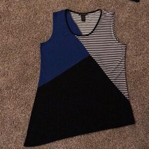 Susan Lawrence Black Blue / black white stripes